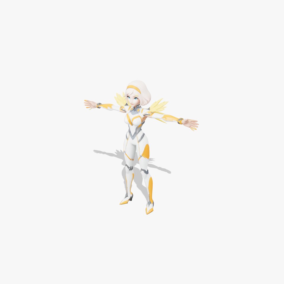 Athletic Female Healer in Futuristic Bodysuit