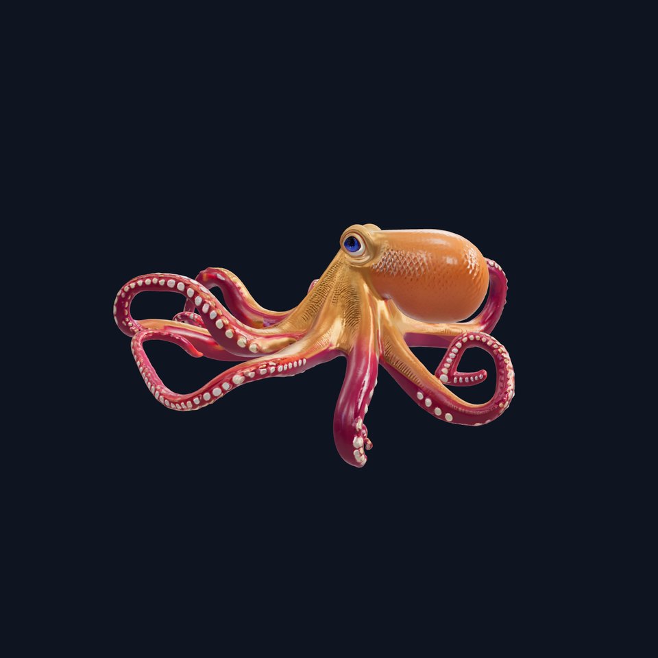 Realistic Octopus Sea Creature Model for 3D Rendering