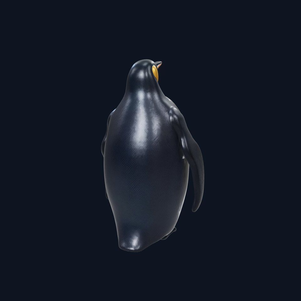 Realistic Emperor Penguin 3D Model for CGI and Games