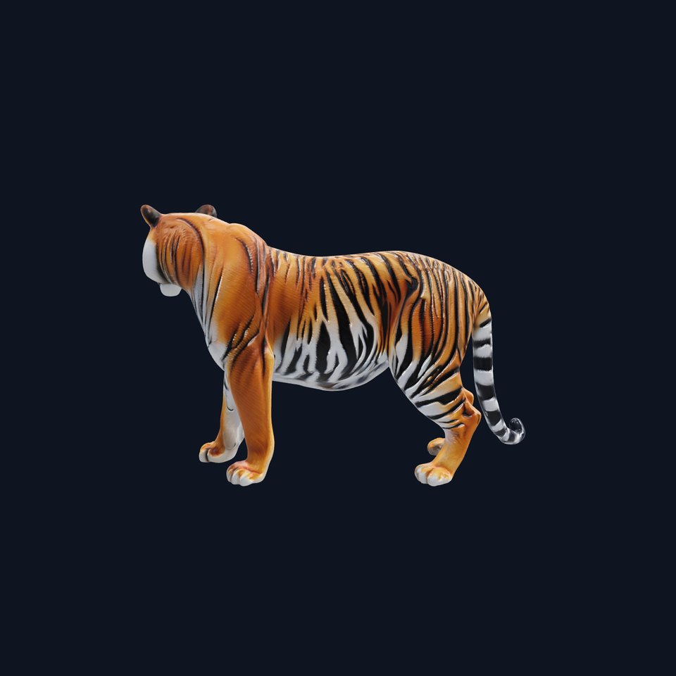 Realistic Bengal Tiger 3D Model with Detailed Textures