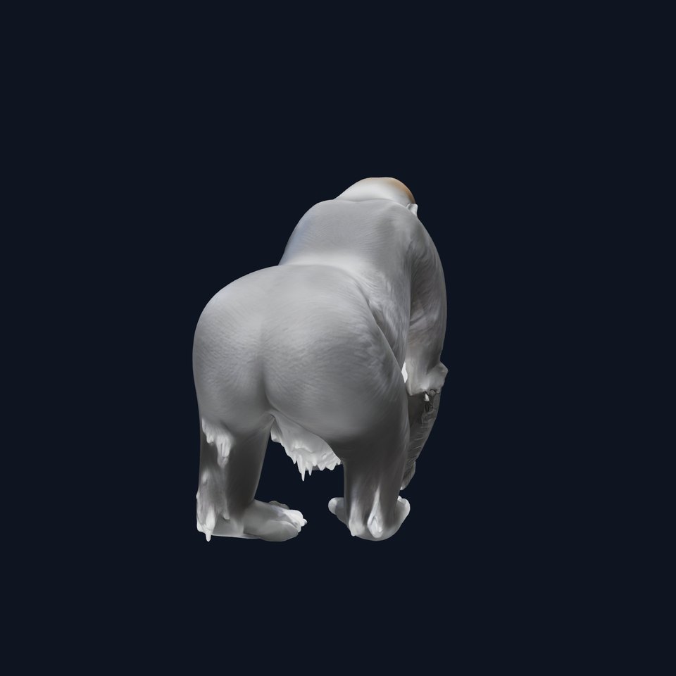 Realistic Gorilla 3D Model with Detailed Fur and Anatomy