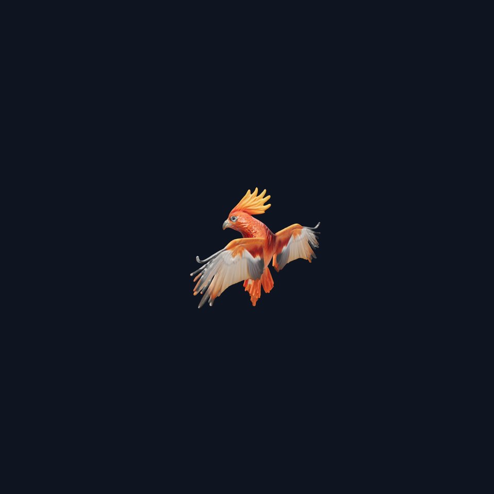 Phoenix Bird in Flight 3D Model