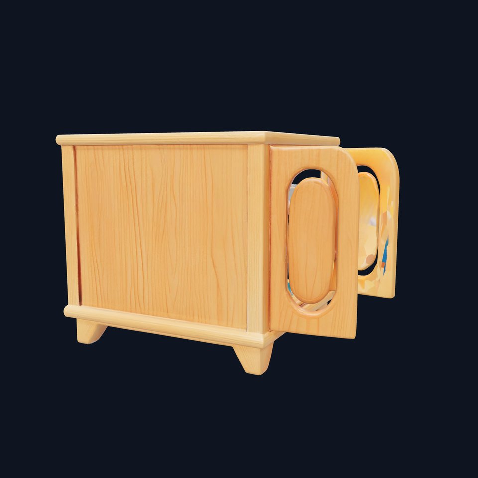 Cartoon Toy Storage Cabinet with Rounded Doors