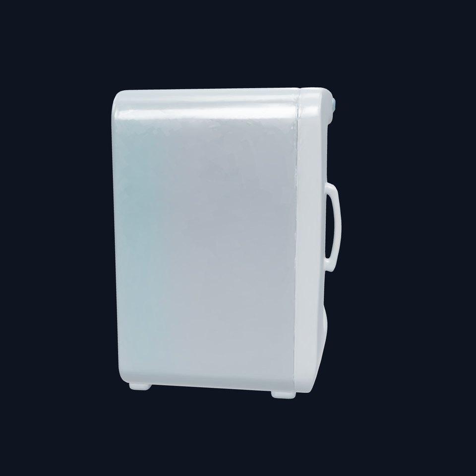 Cartoon Refrigerator with Rounded Edges and Illustrated Contents