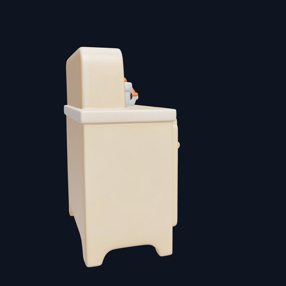 Playful Kitchen Cabinet with Rounded Doors