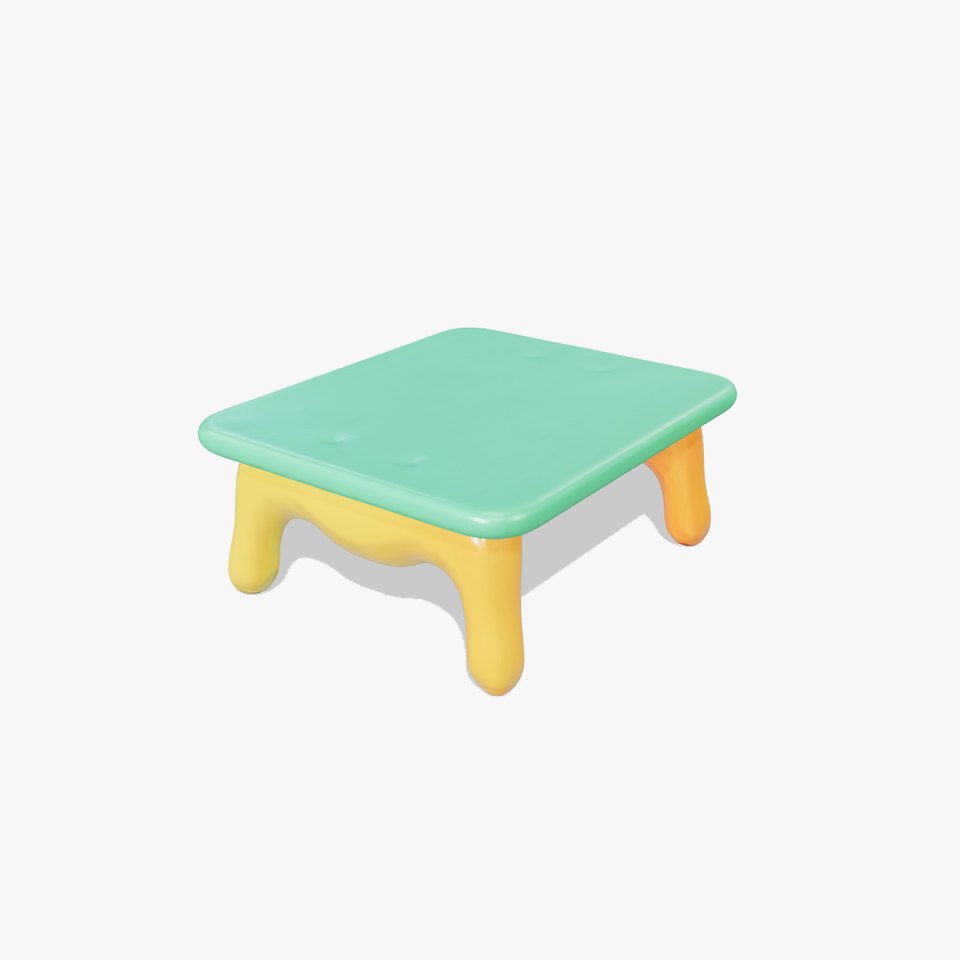 Colorful Plasticine Table with Wide Legs