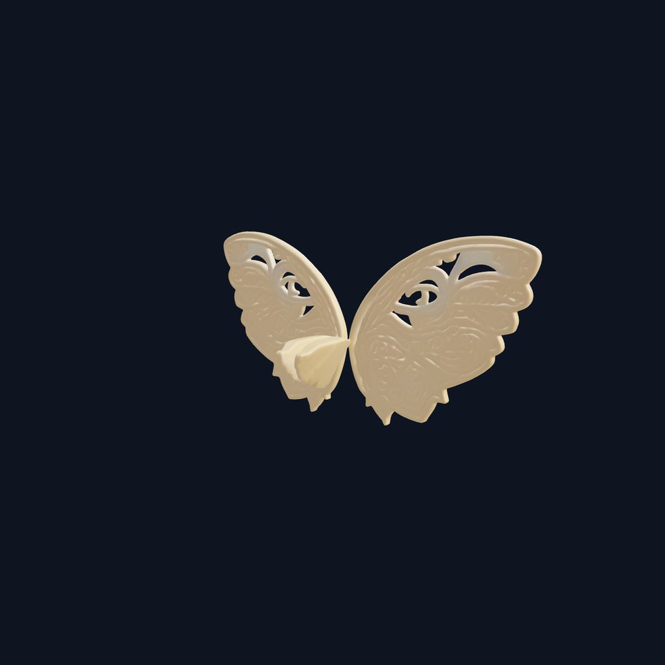 Art Nouveau Ornamental Lace Wings with Pearlescent Finish