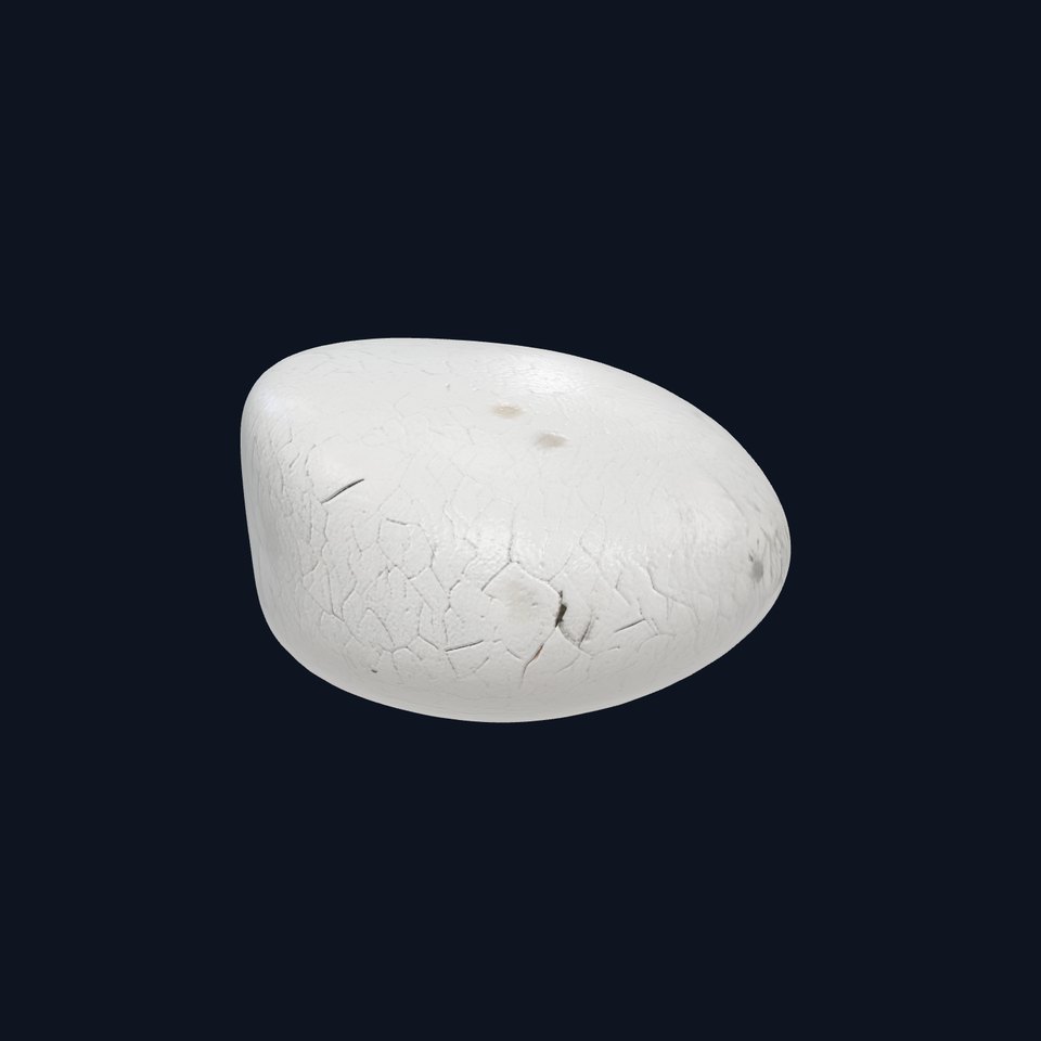 Rounded Stone Hide Scraper 3D Model for Fur Processing