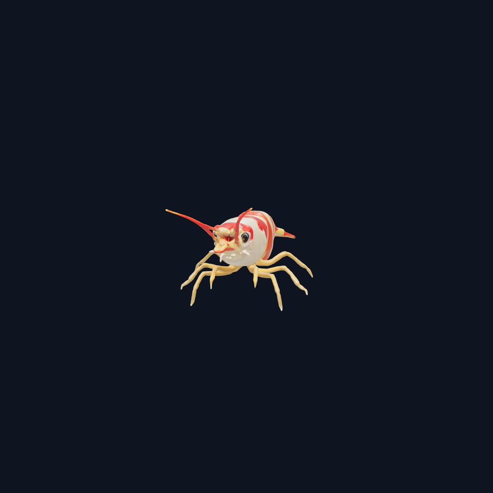 Harlequin Shrimp Model with Clown-Like Markings