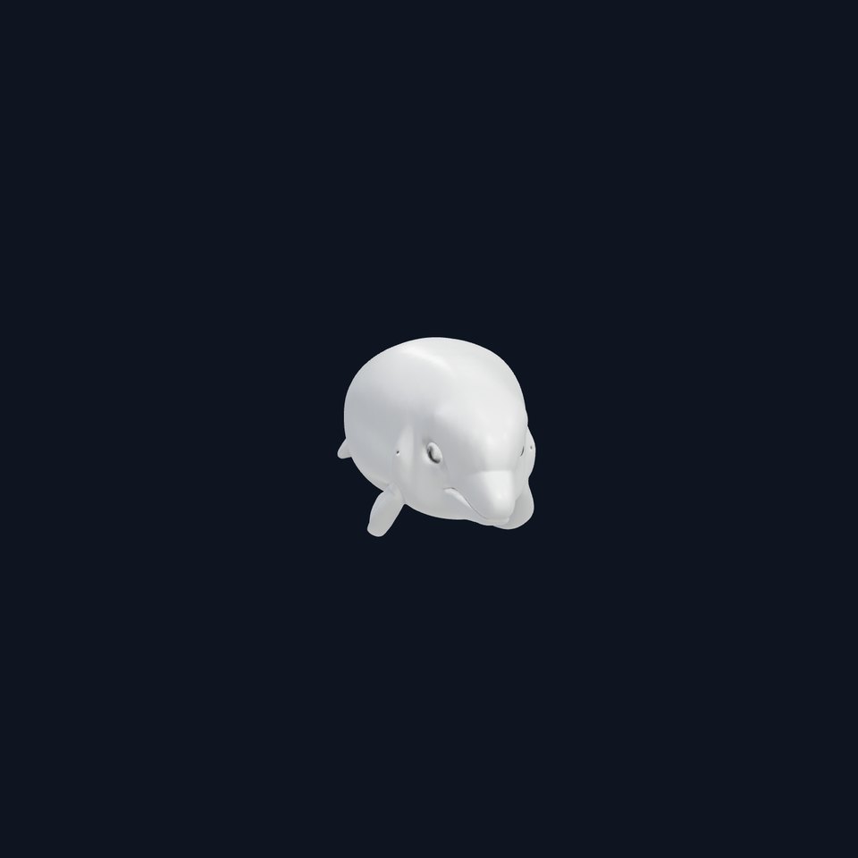 Beluga Whale 3D Model with White Skin and Flexible Neck