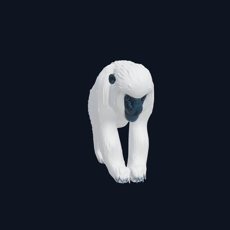 Yeti Creature Model with Fur Texture