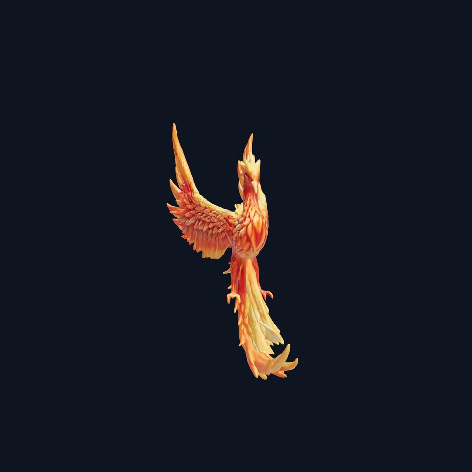 Phoenixborn Mystic Creature Model with Luminous Feathers