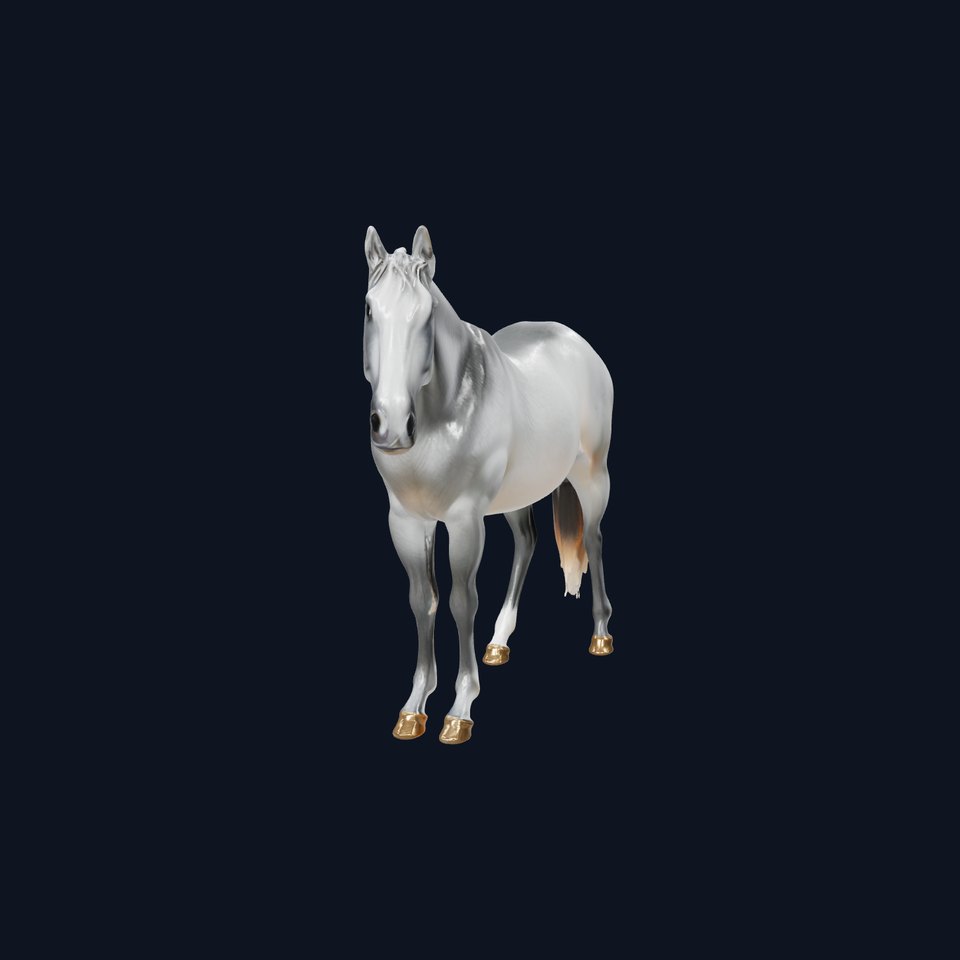 Gray Warmblood Horse with Gradient Coat