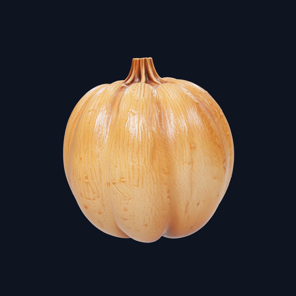 Wooden Pumpkin Sculpture with Detailed Texture