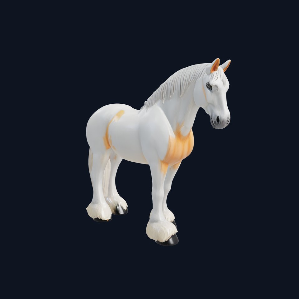 Clydesdale Horse with Feathered Fetlocks 3D Model