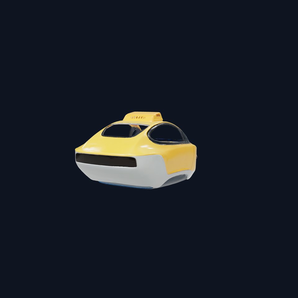 Flying Futuristic Taxi Vehicle Model