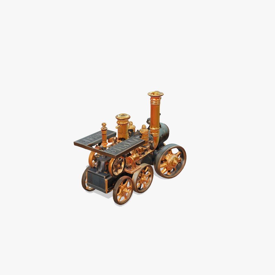 Steampunk Tractor with Ornate Brass Details