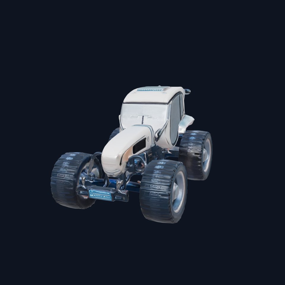 Futuristic Hover Tractor with Advanced Solar Panels
