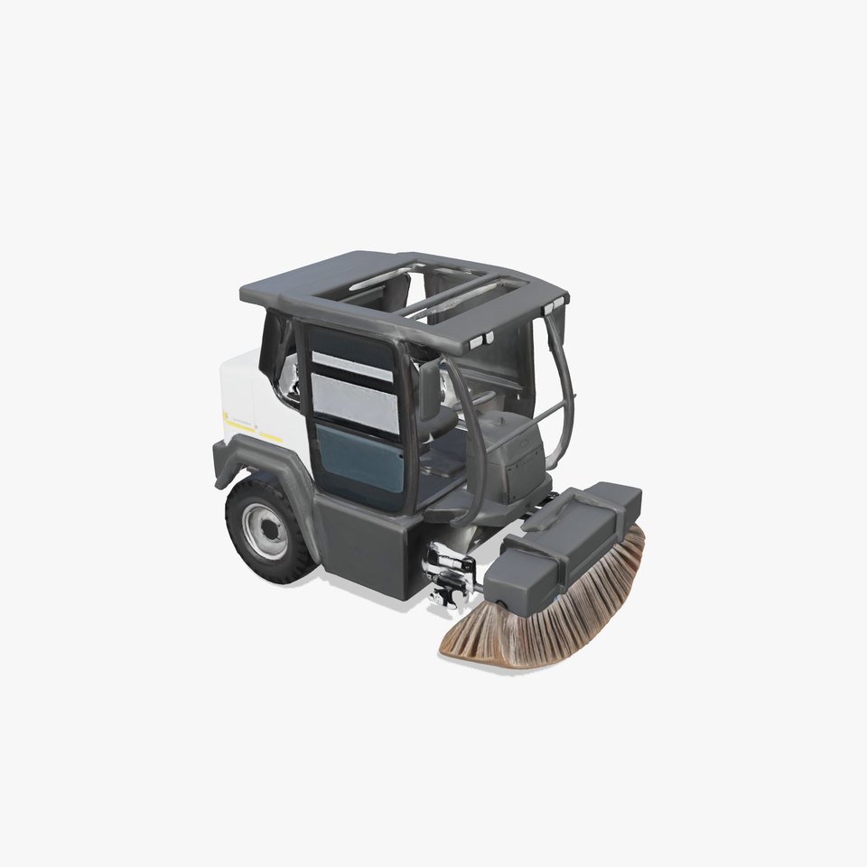 Compact Street Cleaning Machine 3D Model