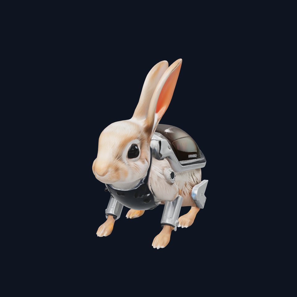 Xenon-Eared Space Rabbit with Protective Shell