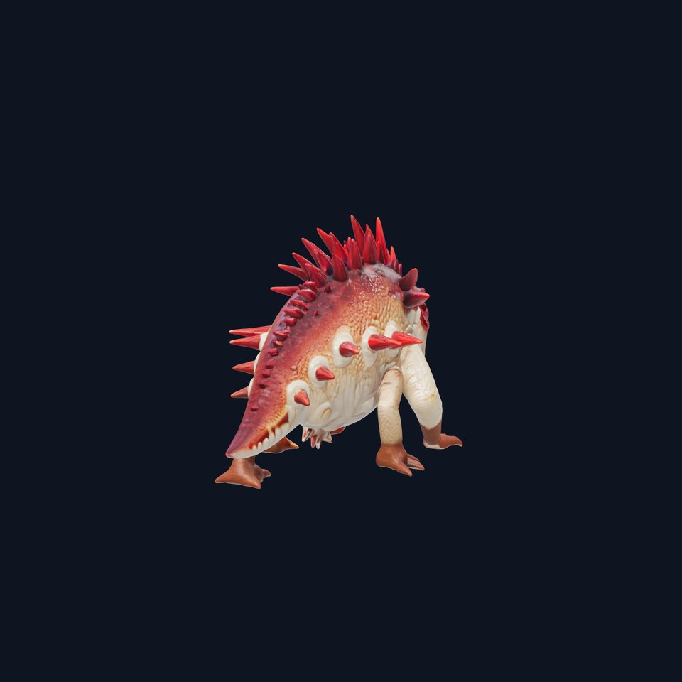 Spiky Monster Creature with Suction Cups and Sharp Teeth