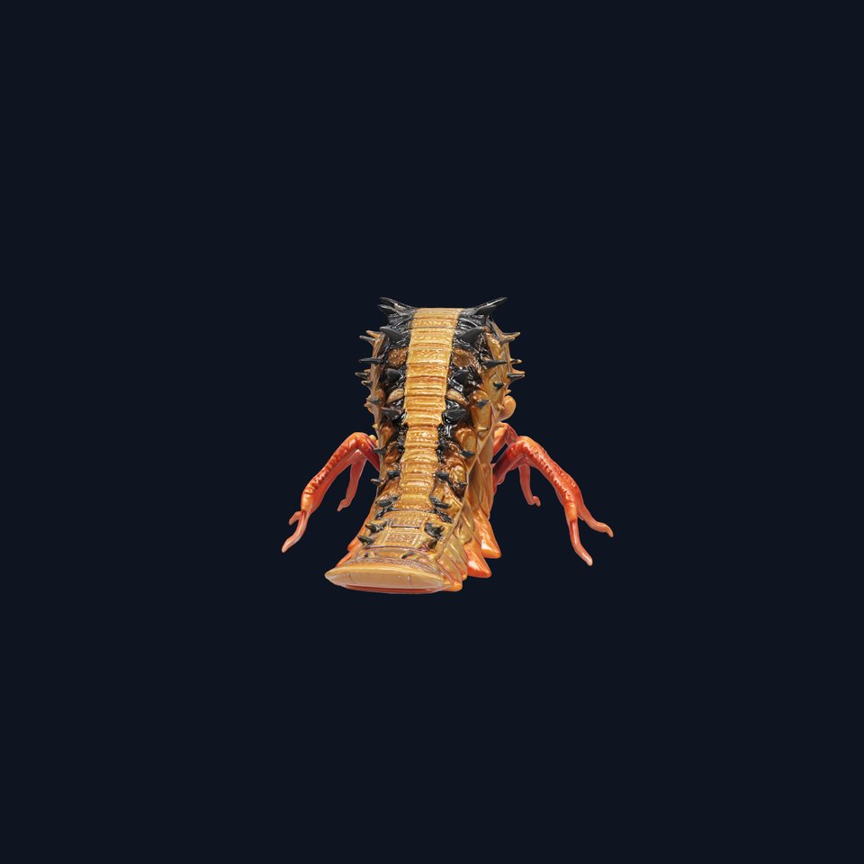 Insectoid Monster Creature Model with Spiked Shell