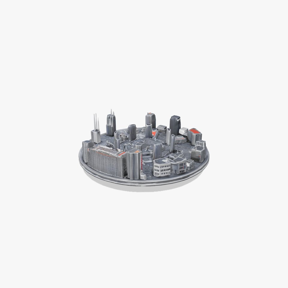 Futuristic Cyberpunk City District Model