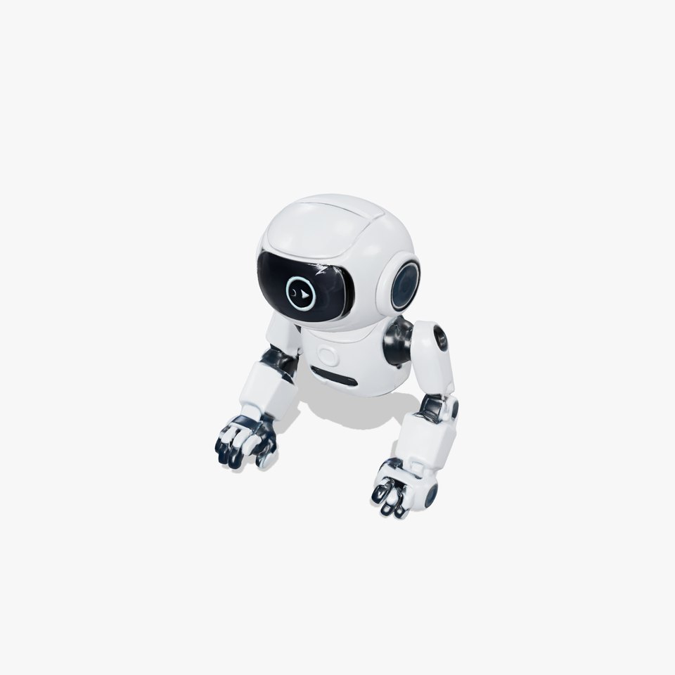 Stylish Toy Robot Assistant with Neon Indicators