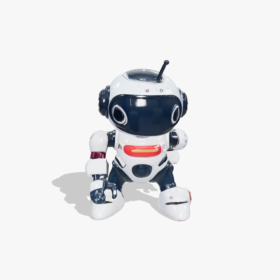 Stylish Neon Robot Assistant with Interactive Features