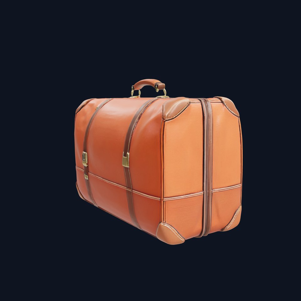 Vintage Leather Suitcase with Bronze Hardware