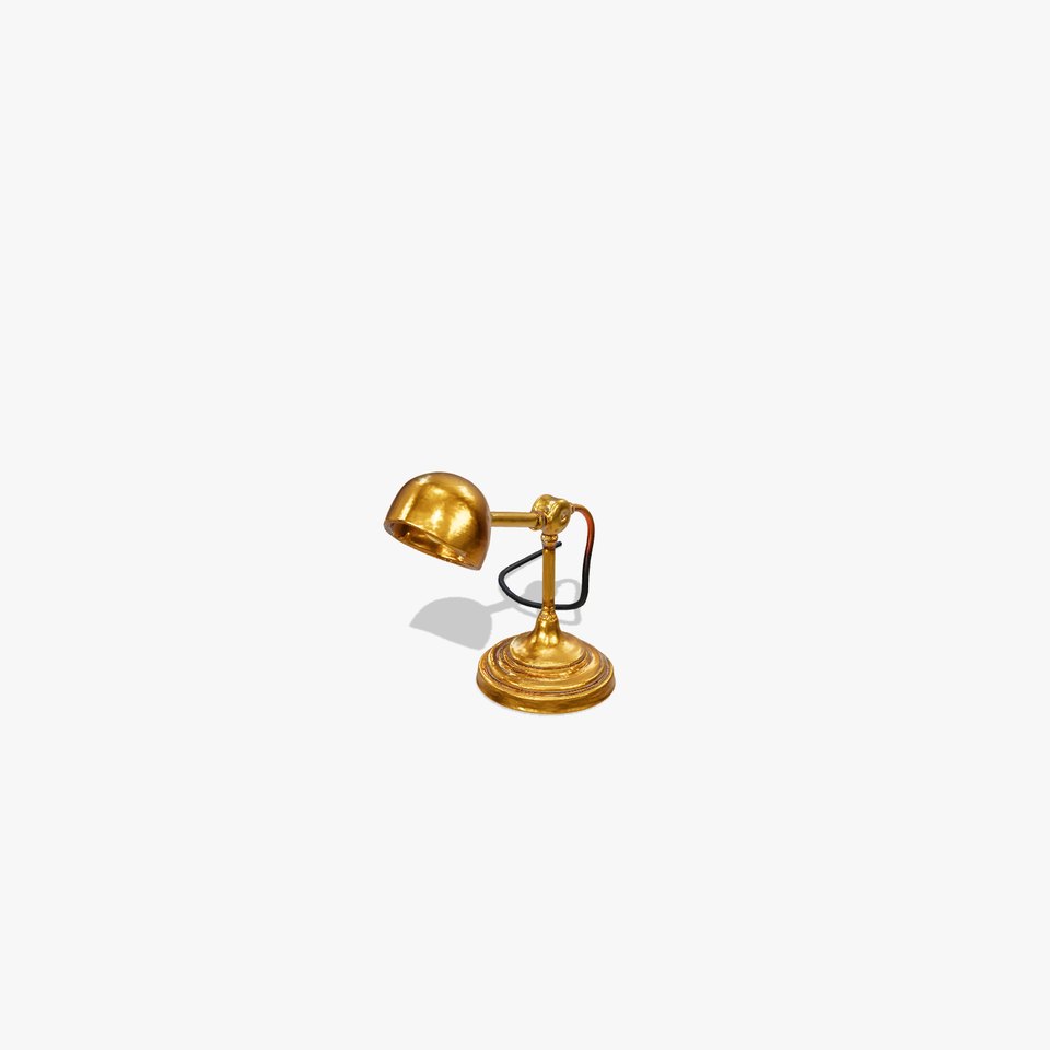 Antique Brass Desk Lamp with Porcelain Knobs