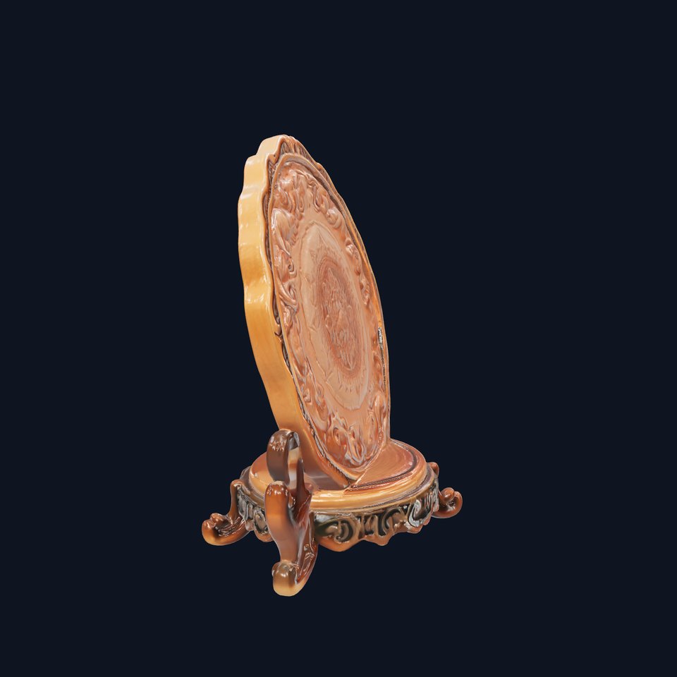 Intricately Carved Asian Tea Holder Stand with Dragon Motif