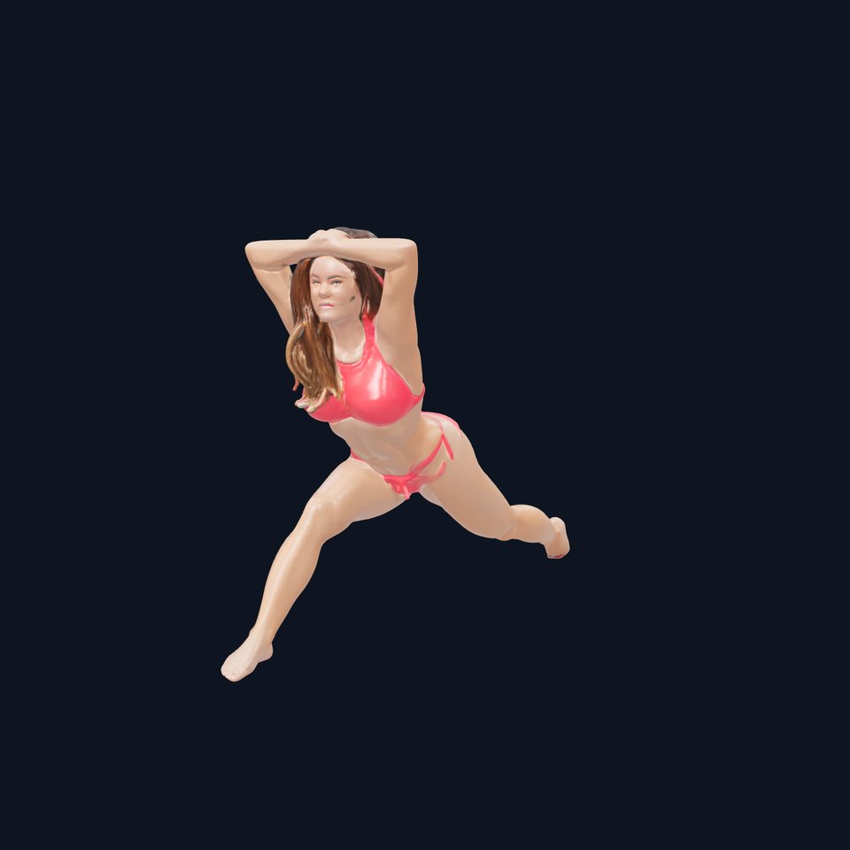 Yoga Pose Woman 3D Model with Athletic Form