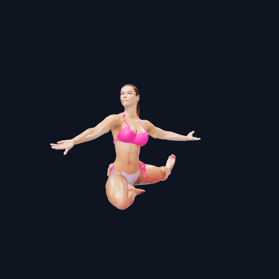 Yoga Pose Model in Vibrant Athletic Bikini