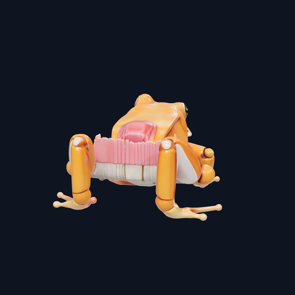 Cybernetic Frog with LED Eyes and Spring-Leg Design