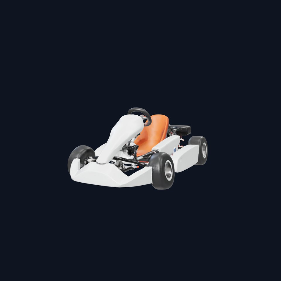 Racing Go-Kart with Powerful Engine 3D Model