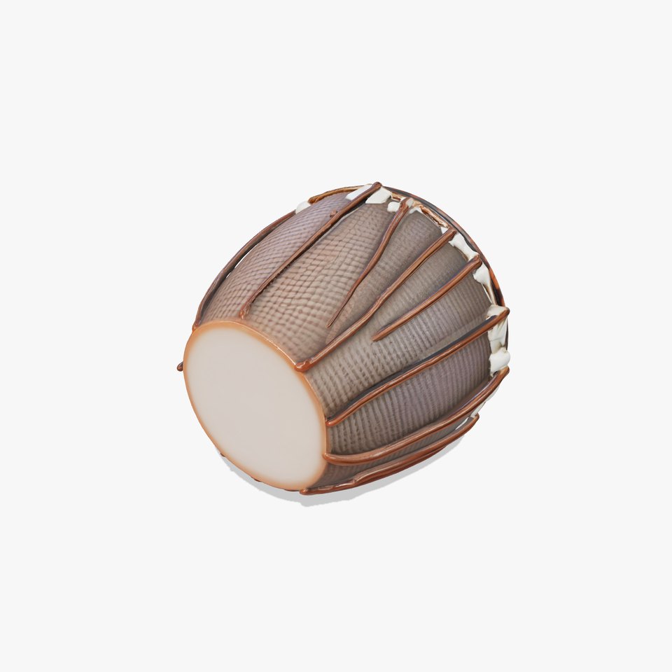 Traditional Rhythmic Drum with Realistic Skin Drum Head