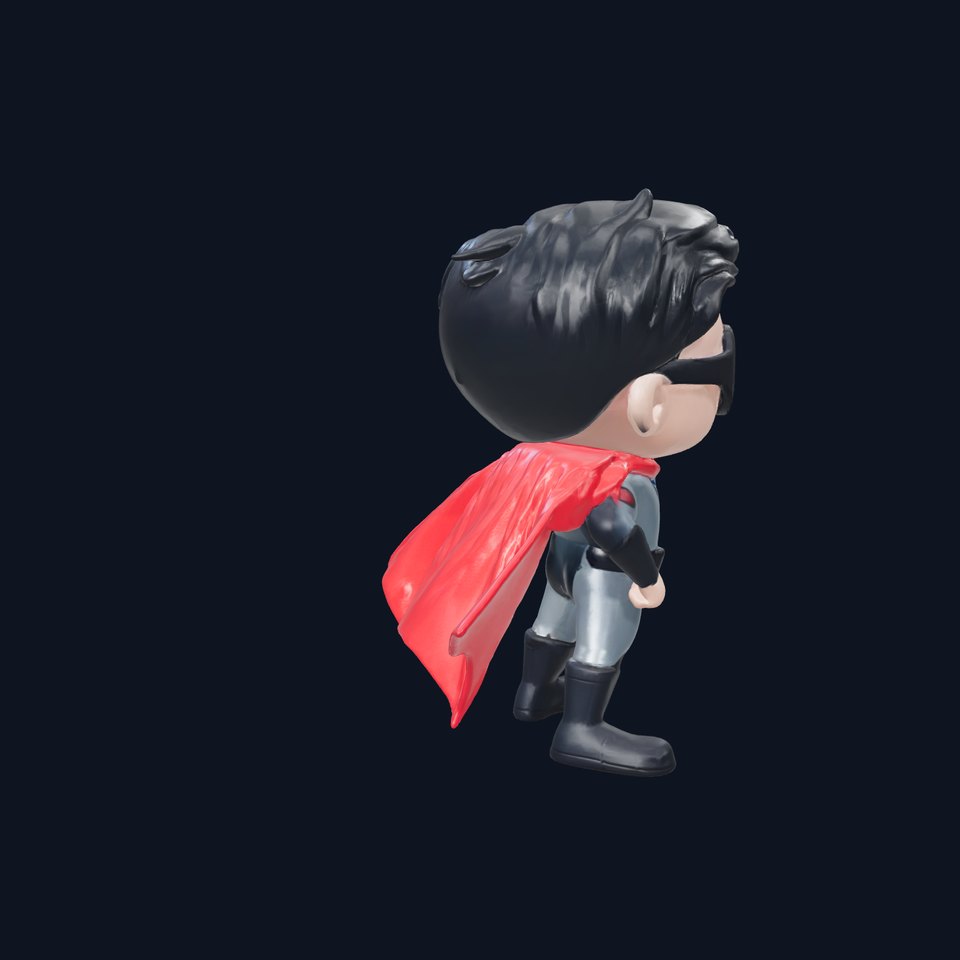 Chibi Superhero Character Cartoon Model