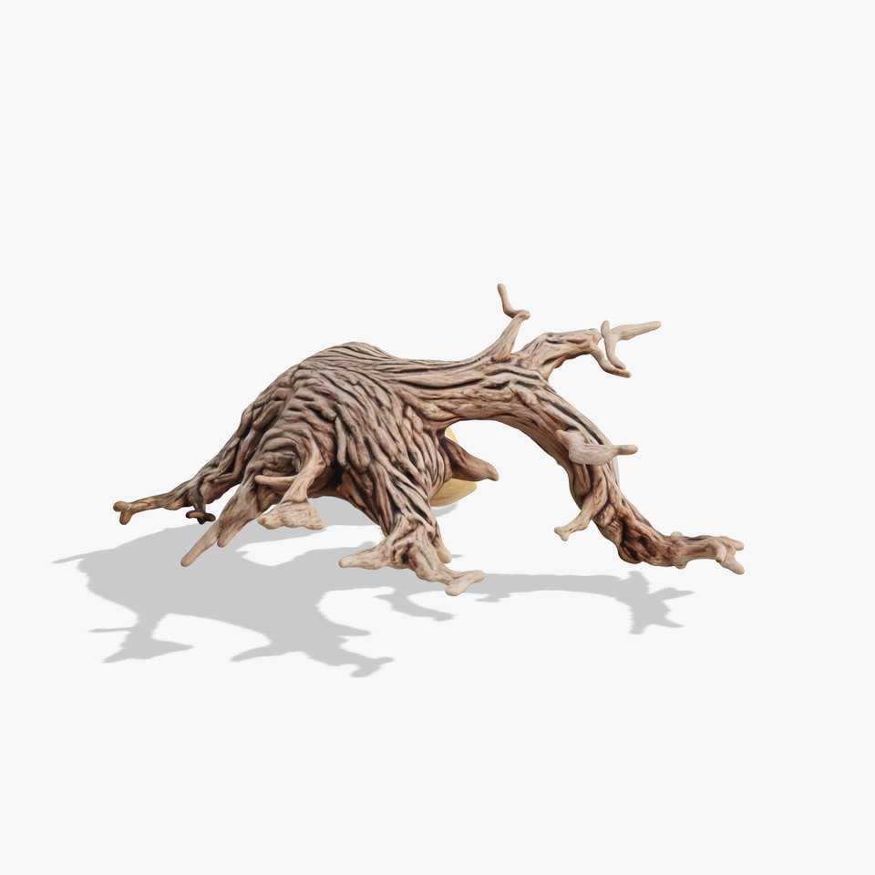 Dead Tree Branch and Trunk 3D Model