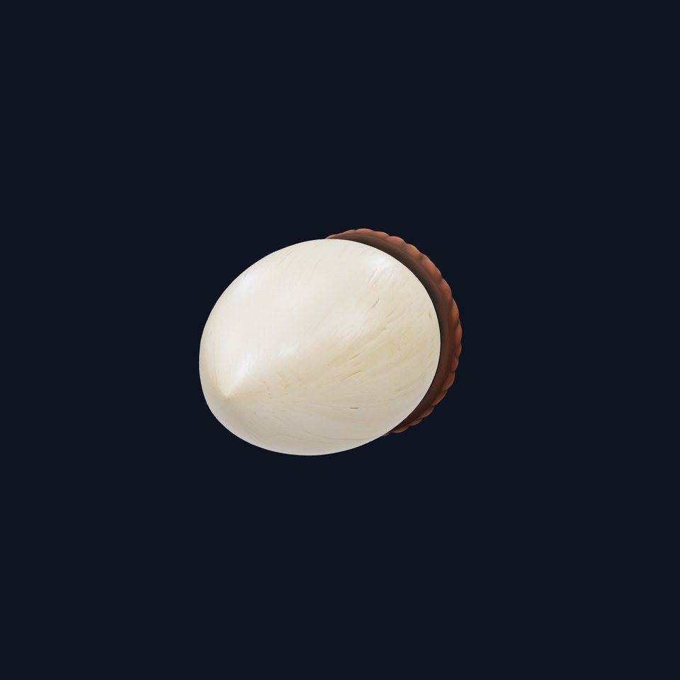 Realistic Acorn with Detailed Texture Model