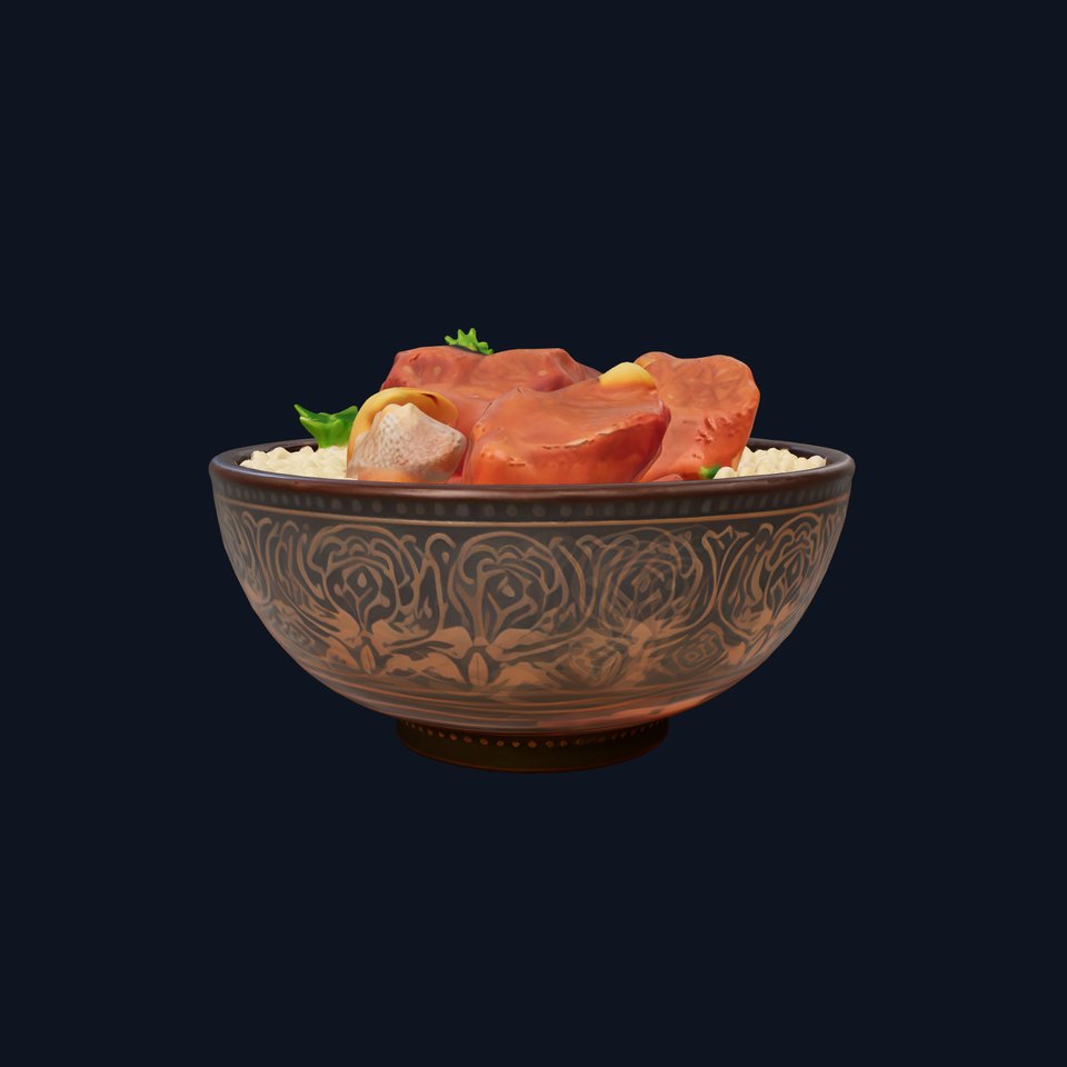 Thai Massaman Curry Bowl 3D Model