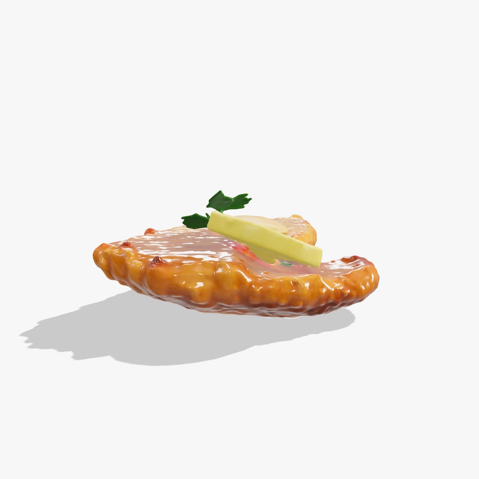 Wiener Schnitzel Plate with Lemon Garnish