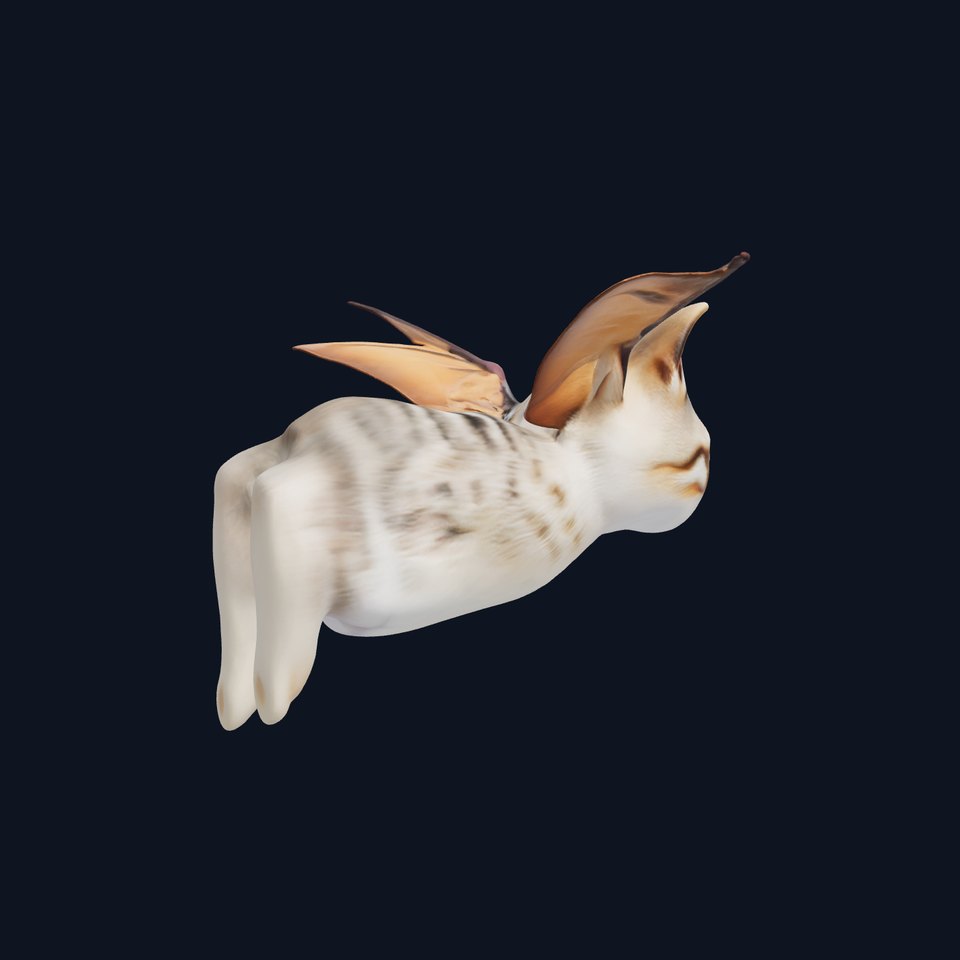 Flying Cat Bat Hybrid Creature model pack