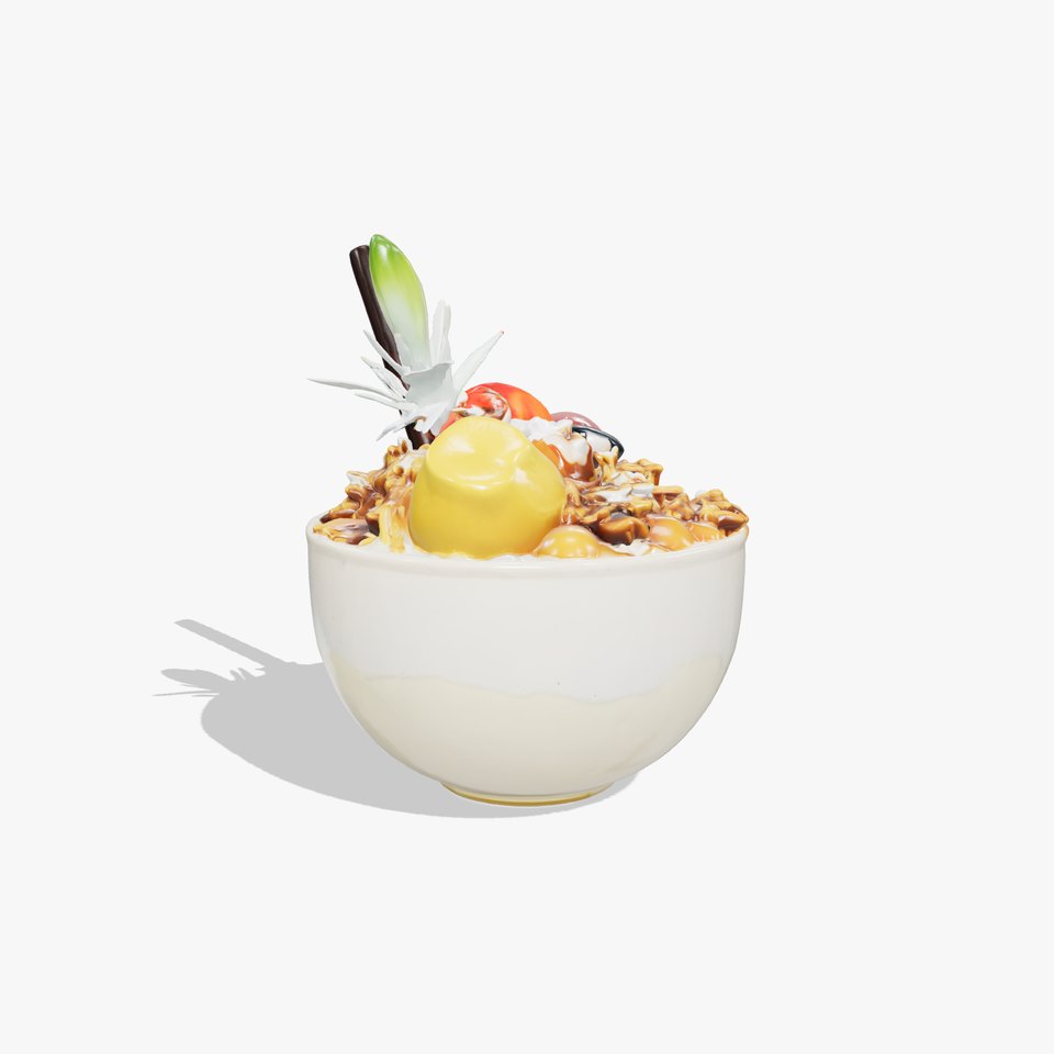 Tropical Smoothie Bowl 3D Model Pack
