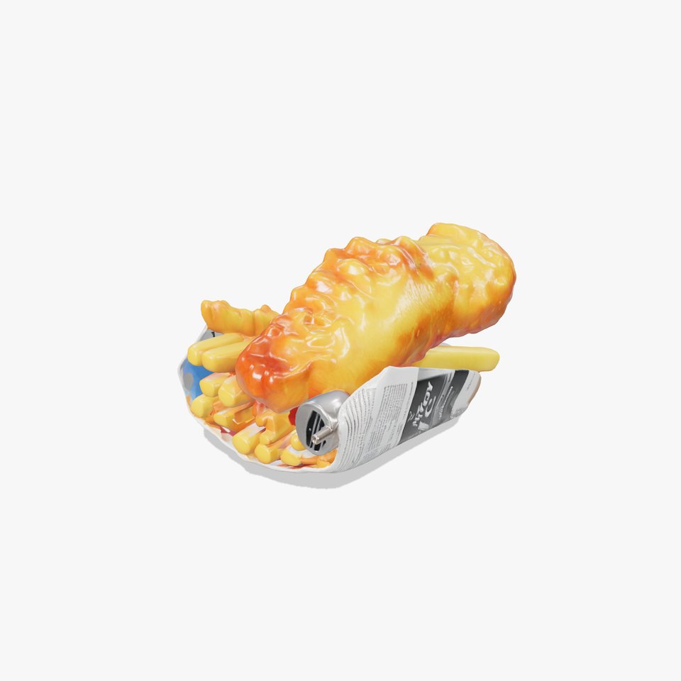 Fish and Chips Classic Food Scene model pack