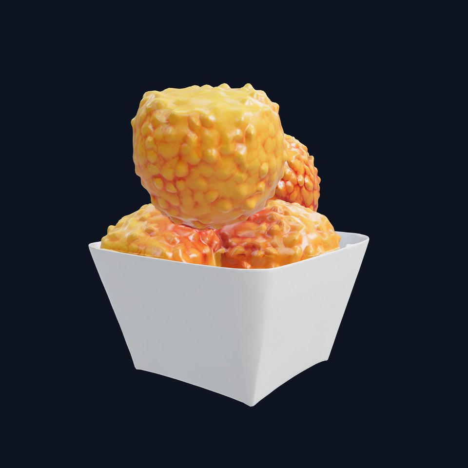 Crispy Chicken Nuggets Paper Box model pack