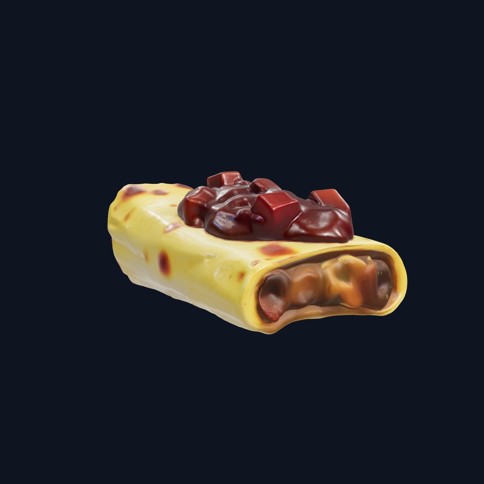 Cheesy Quesadilla with Salsa Drip 3D Model Pack