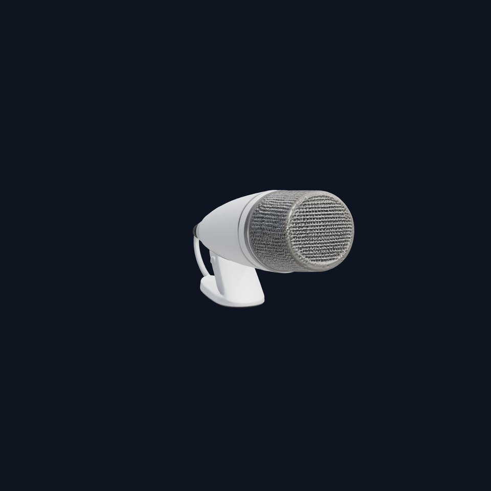 Futuristic Matte White Microphone model pack