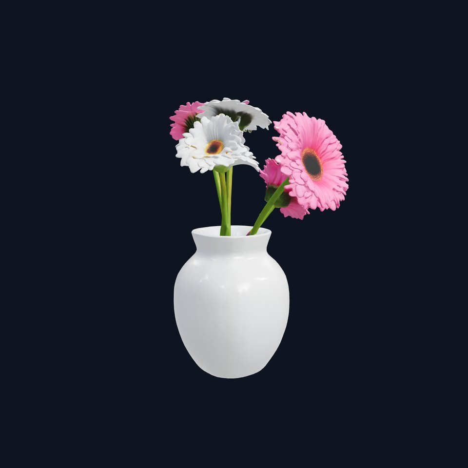 Gerbera Majestic Vase model pack