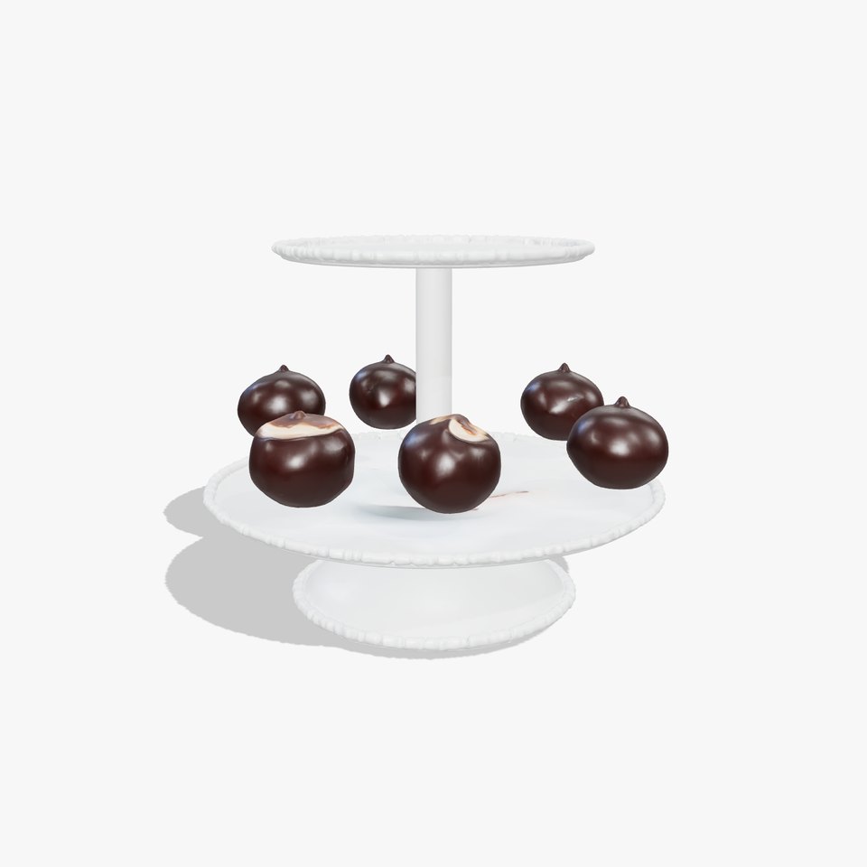 Tiered Stand Chocolate Cake Pop Model Pack